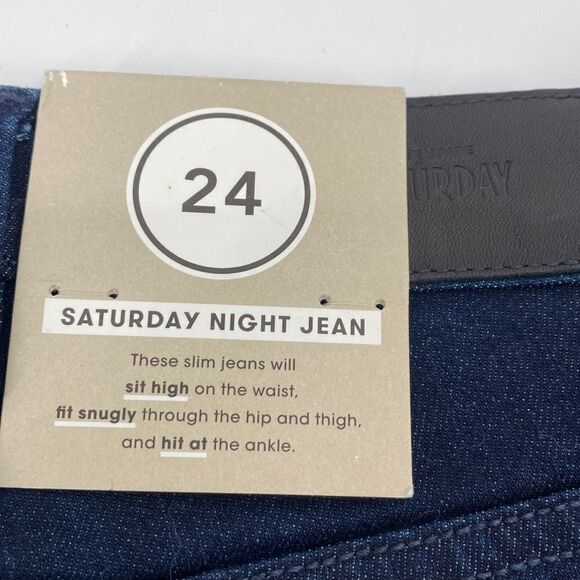 Kate Spade Saturday Night Slim Stretch Dark Wash Ankle Jeans 24 - Picture 12 of 13